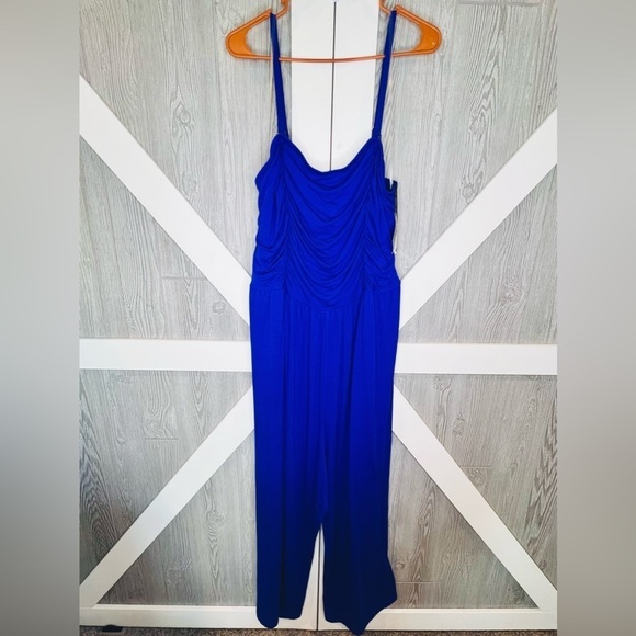 167. NWT Ava & Viv Strapless Jumpsuit - Blue 2X (20/22) - Picture 1 of 6